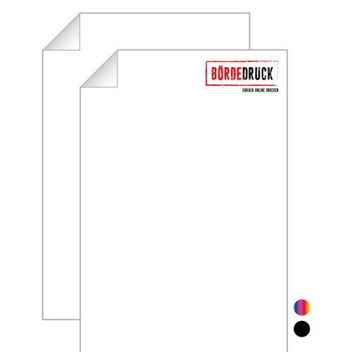 Briefpapier 80g/qm, 2/0-farbig, Pantone oder HKS und Schwarz